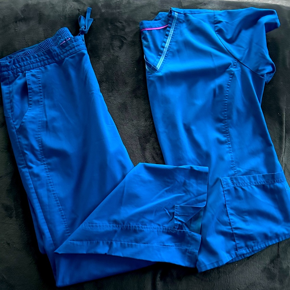 Healing hands purple label royal blue xl top, xl TALL bottoms
